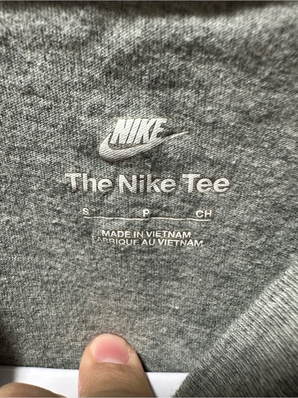 Nike Heather Gray Tee with Black Swoosh